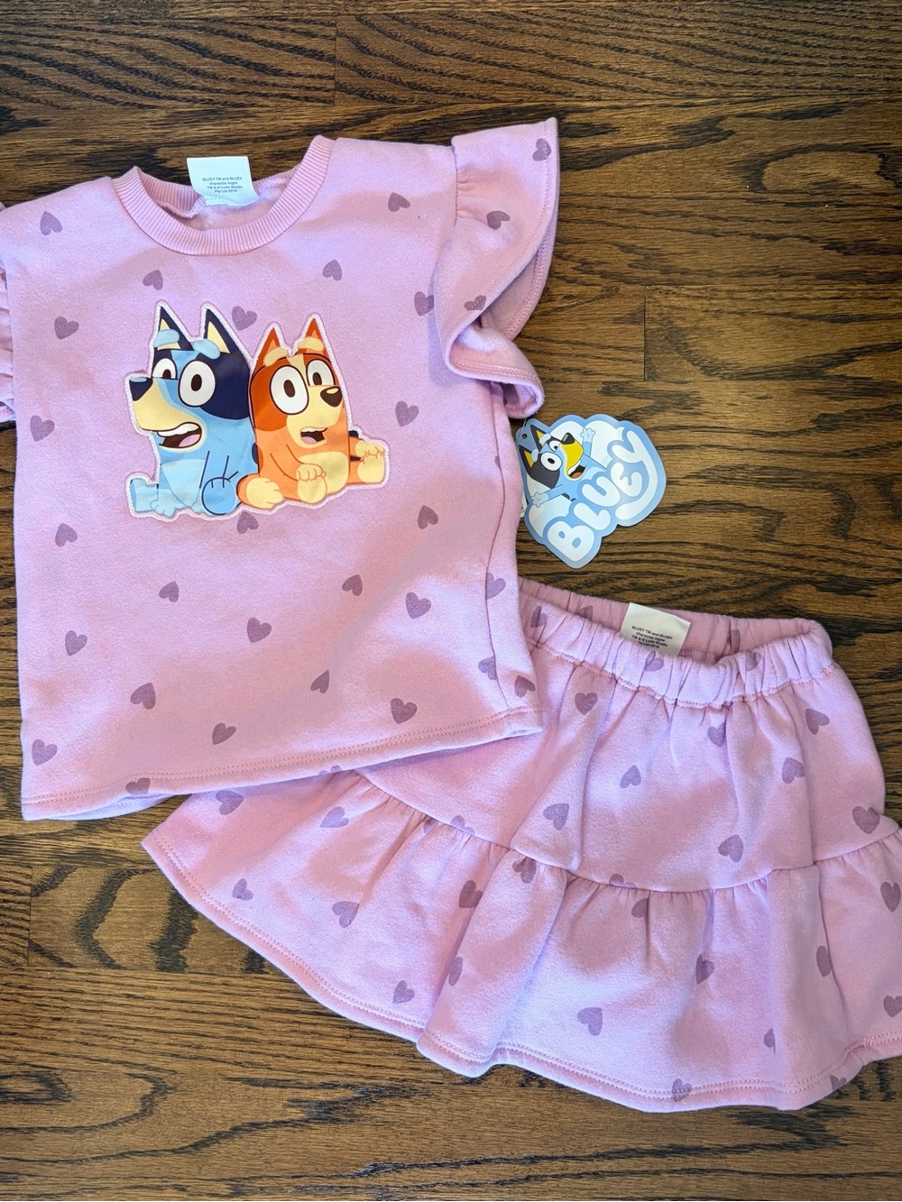 Purple Heart sweater skirt and top